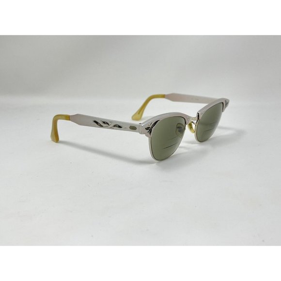 VINTAGE Eyeglasses ALUM 46 [] 20 5 1/2 Eyeglasses Great Condition 12k GF Bridge - Picture 2 of 12